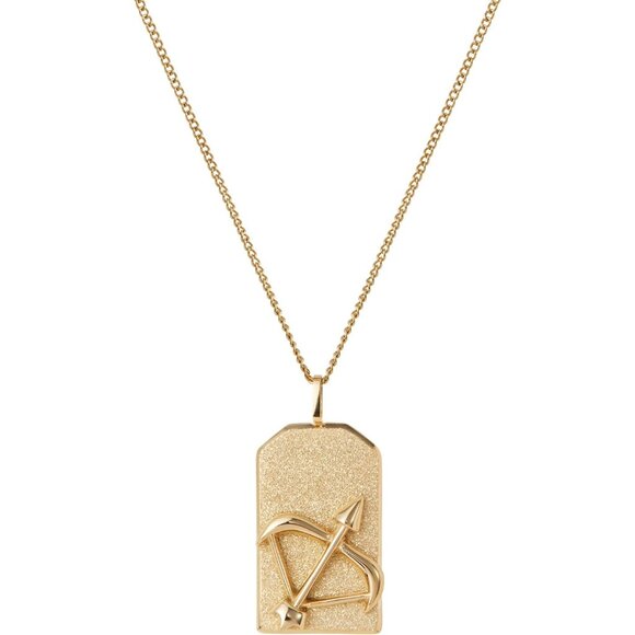 Personalized Sagittarius Zodiac Pendant Necklace Brass Gold-Plated Adjustable 18